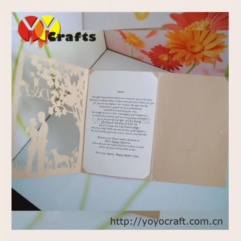 alibaba wholesale bride and groom laser cutting wedding invitation card design | Дом и сад