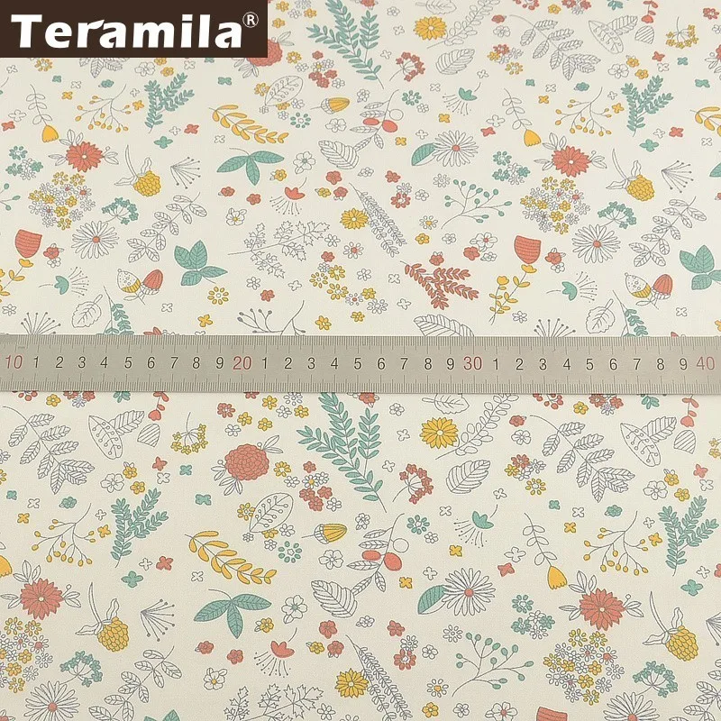 Teramila Flroal Design 100% хлопок саржевая ткань измеритель Algodon DIY лоскутное одеяло платье