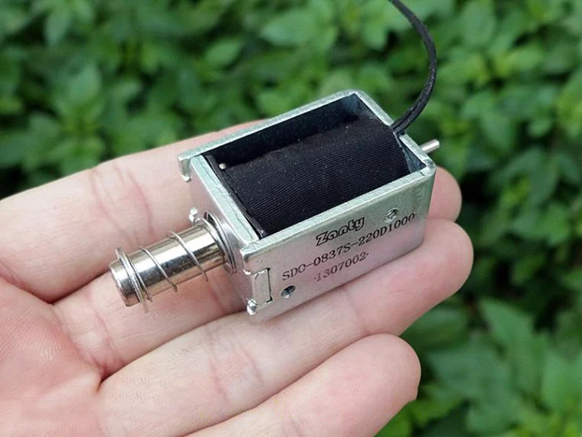 Через ударный нажимной Тип DC220V 0837S Электромагнит ход 11 мм длина провода 125 мм DIY магнитный материал