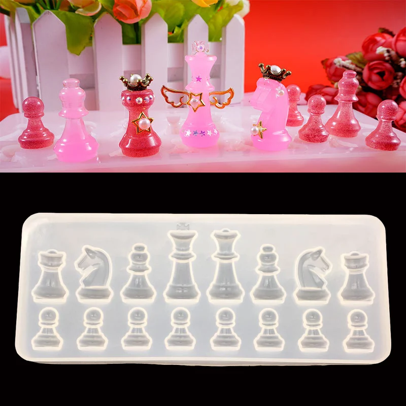 1PC Love Castle Chess Liquid Silicone Expoxy Mold Resin Jewelry Mold UV Pendant Jewelry Accessories Handcraft Earrings Tool