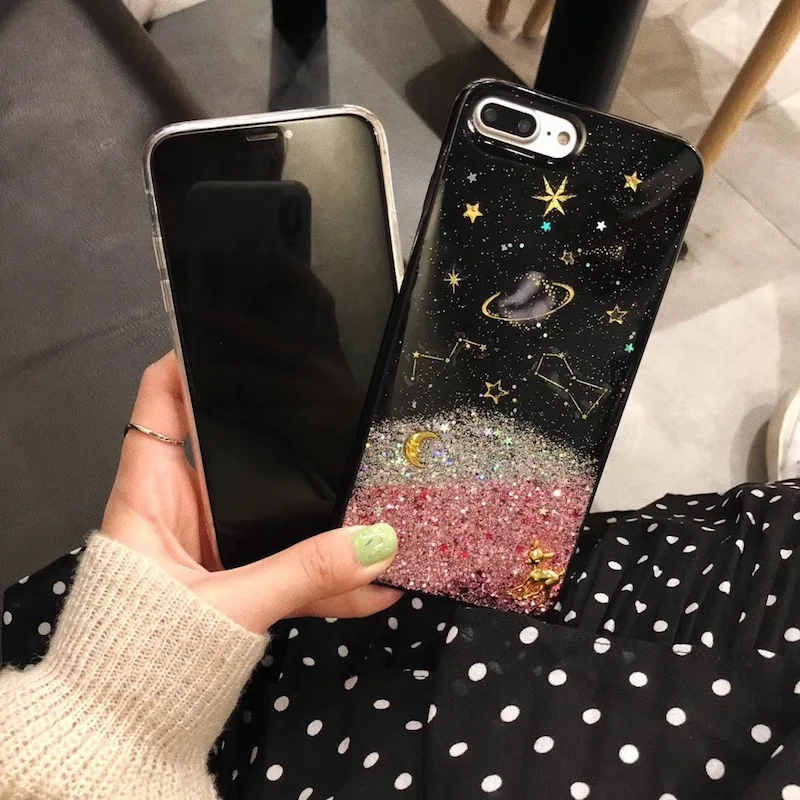 Роскошный мягкий чехол для iphone 6 6s 7 8 plus X в Корейском стиле с милым блестящим