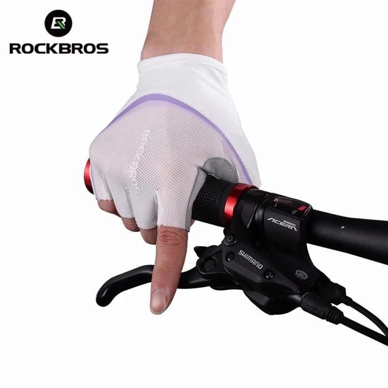 ROCKBROS женские противоударные спортивные перчатки без пальцев велосипедные для