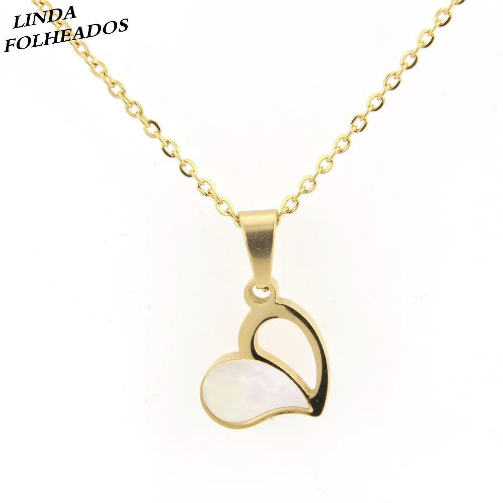 LINDA FOLHEADOS золотая цепочка в форме сердца из нержавеющей стали уникальная чистота