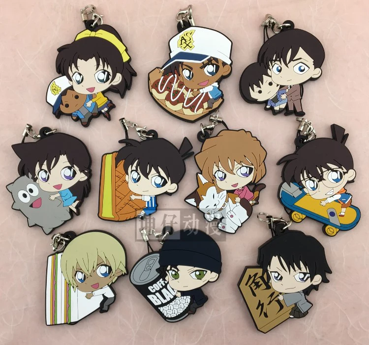 Резиновый брелок для ключей Conan Kiddo Anime Джимми Кудо Kaitou hattory Heiji Detective Conan|detective
