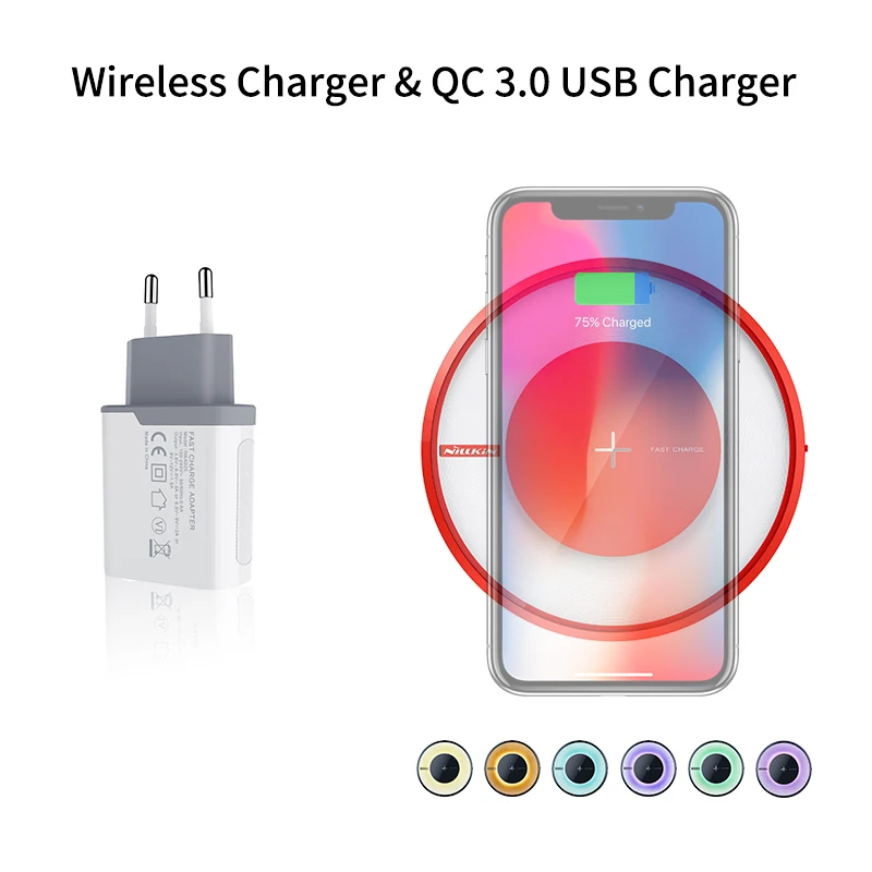 Быстрая Беспроводной Зарядное устройство Nillkin Ци зарядного устройства с QC 3 0