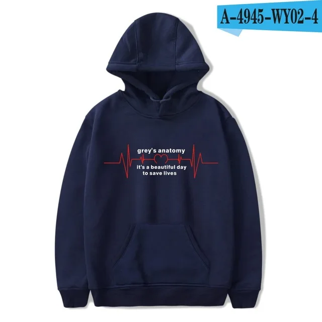 navy blue Серый Анатомия толстовка унисекс пуловер с графическим принтом толстовки Толстовка Tumblr Greys Анатомия подарки модная куртка пальто размера плюс - Цвет: navy blue