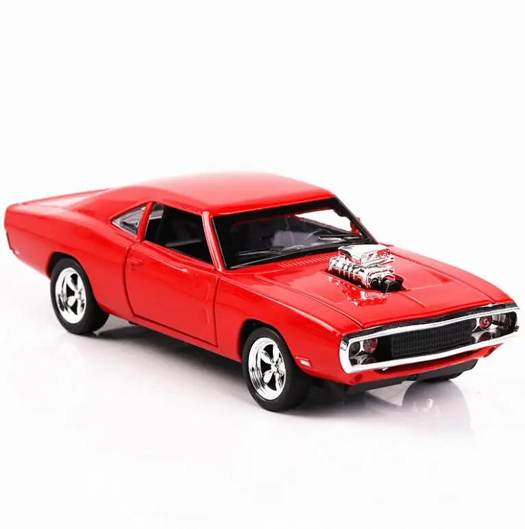 Красный 1/32 Diecasts& игрушечные транспортные средства Форсаж Dodge модель автомобиля со звуком и светом коллекция автомобиля игрушки для мальчика Детский подарок - Цвет: Красный