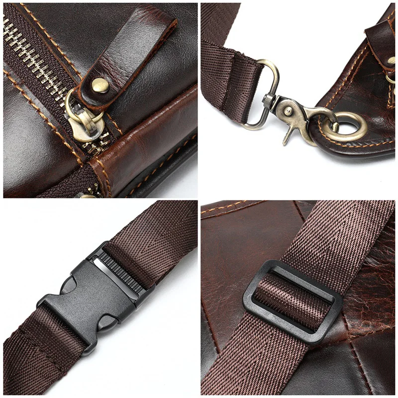 Мужская поясная сумка MVA из натуральной кожи Кожаная для мотоцикла телефона 8864| |