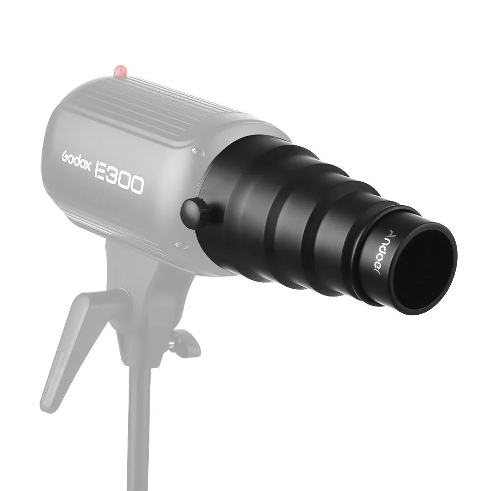 Мини вспышка Andoer 98 мм металлический Snoot с сотовой сеткой 5 шт. набор цветных