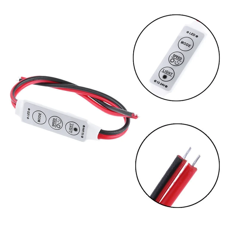 10 PCS/lot 3 Keys Single Color Controller DC 12V 24V Mini Led Flexible Dimmer For 5050 3528 5630 Strip Light | Лампы и освещение