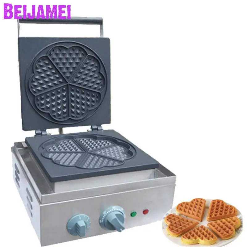 

BEIJAMEI Commercial Waffle Maker 4pcs Sweet Heart Type Waffle Machine Electric Waffle Making Machine Price