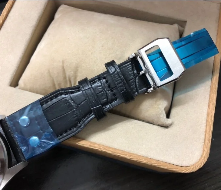 47 мм PARNIS серебристо белый циферблат автоматический самовсасывающий механизм