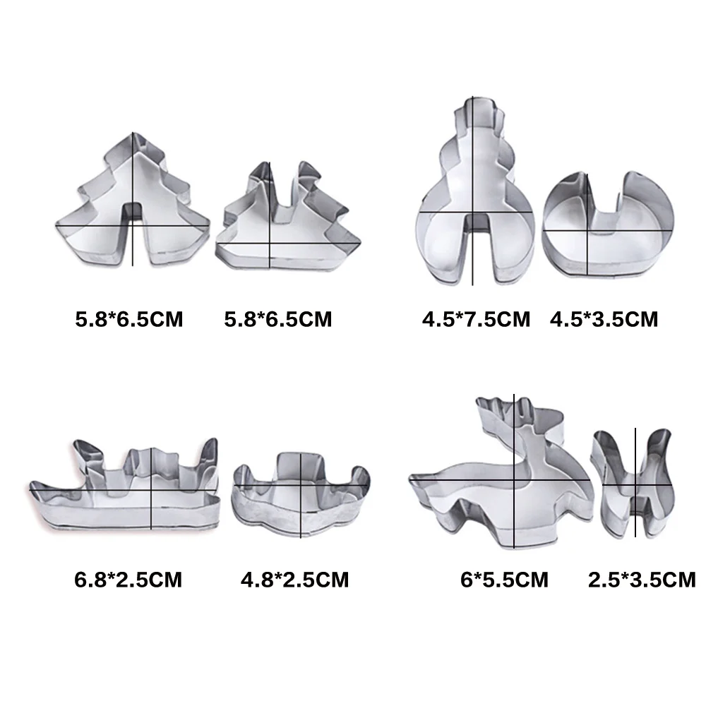 8 шт./компл. Рождественский набор резаков для печенья форма из нержавеющей стали