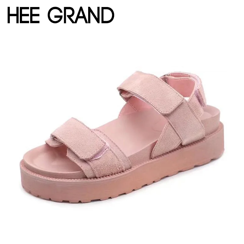 HEE GRAND/Женские однотонные сандалии гладиаторы на мягкой подошве из флока каждый