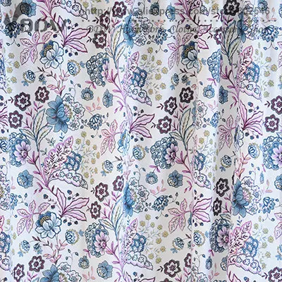 Бесплатная доставка синий цветок стиль хлопок льняные ткани wallpape ткань для diy zakka