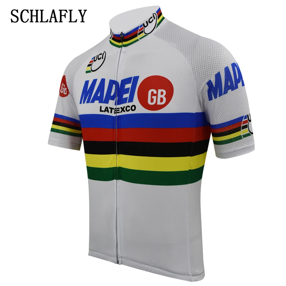 Велосипедная одежда mapei champion красный белый синий цвет с коротким рукавом летняя