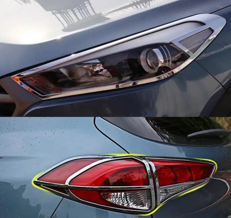 Подходит для hyundai Tucson Хром передний задний багажник Головной фонарь Крышка лампы отделка Стайлинг гарнир рамка Молдинг
