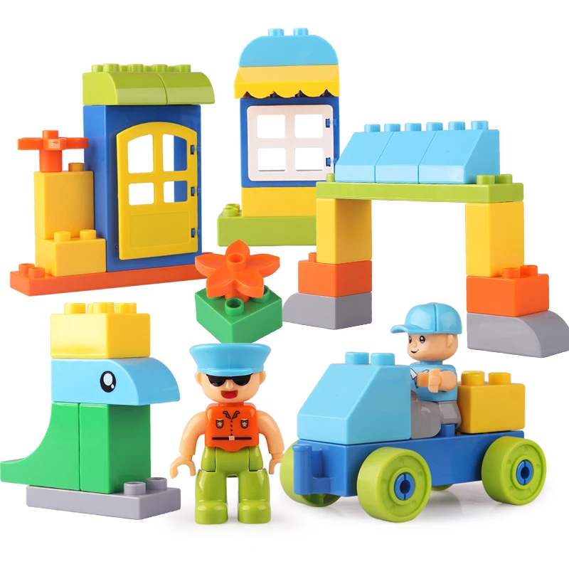 

Clearance Sale Preschool 36pcs Big Size Building Block Toys for Children My Town Large Bricks with Figures With Duplo