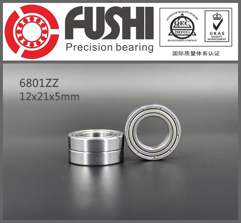 6801ZZ подшипник ABEC-5(10 шт.) 12*21*5 микрометр тонкий раздел 6801Z шарикоподшипники 6801 ZZ 61801