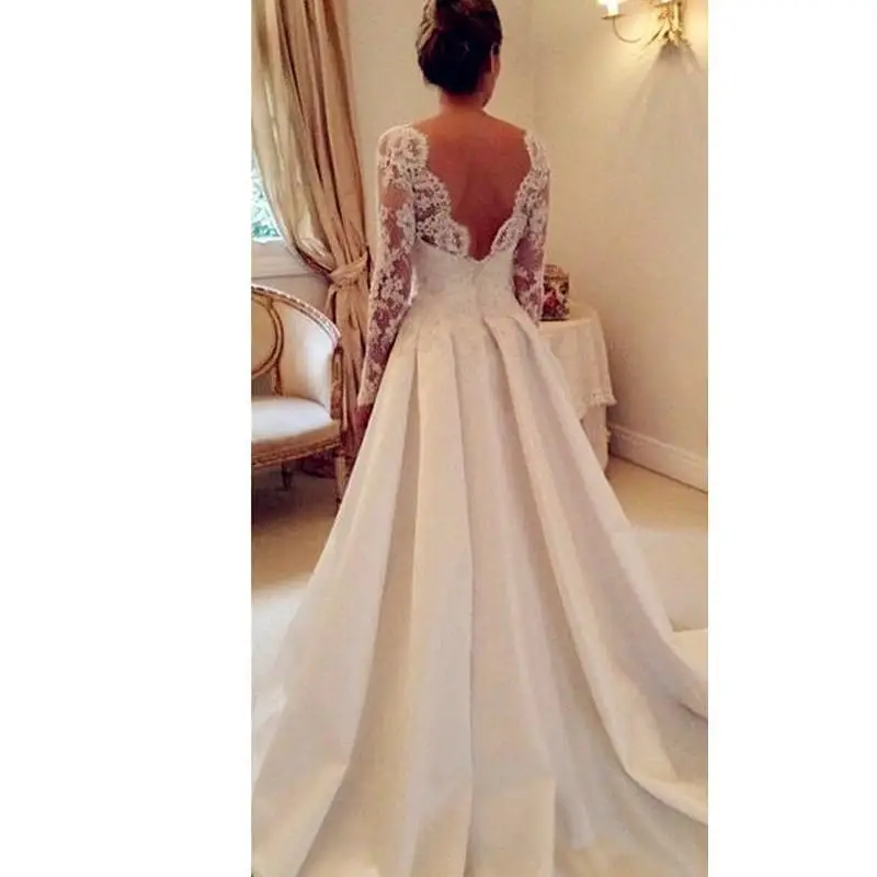 Дешевые Свадебные платья 2019 сексуальное платье с открытой спиной vestido de noiva robe mariee