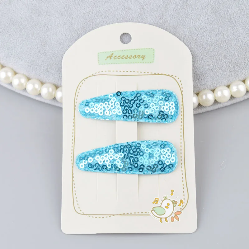 Blue color 2 шт./пара новые модные заколки для волос для девочек Детские аксессуары для волос Головные уборы Искрящиеся Детские зажимы для волос головной убор - Цвет: Blue color