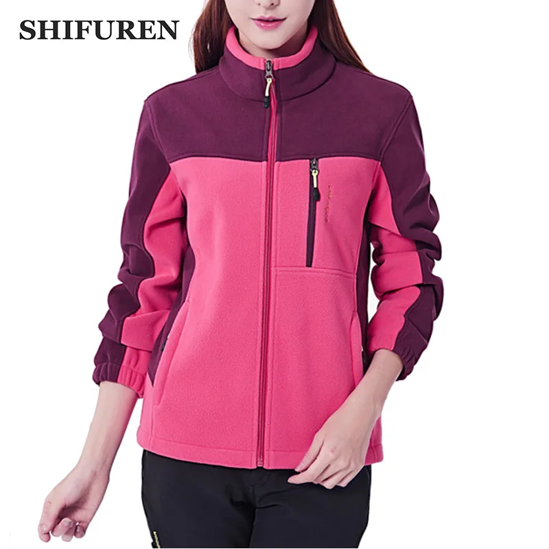 

SHIFUREN New Winter Women Fleece Jackets Outdoor Sport Thermal Hiking Trekking Overcoat Female Ski Jacket Plus Size M-XXXXL