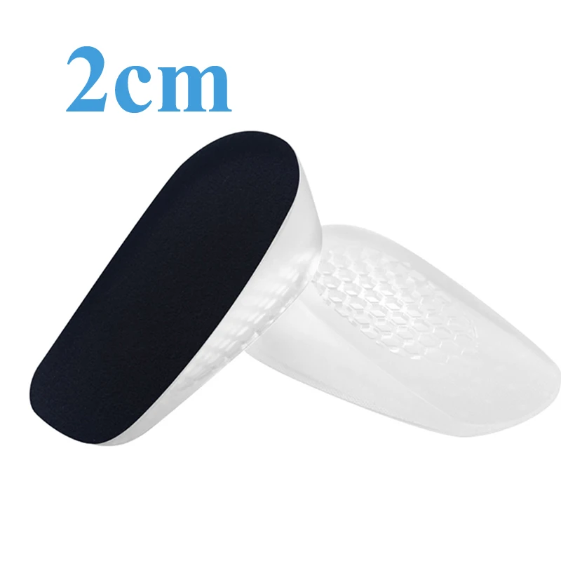 Black Add 2cm Sunvo, увеличивающие рост, полуботинки для обуви для мужчин и женщин, стельки, увеличивающие рост, силиконовые гелевые подпяточники, увеличивающие рост - Цвет: Black Add 2cm