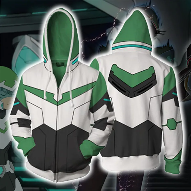Voltron: легендарная толстовка с капюшоном Defender Pidge Keith куртка на молнии 3D принтом