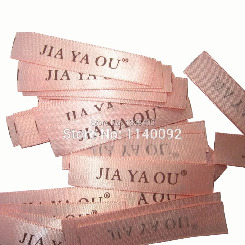 free shipping custom clothing collar labels/garment satin printed tags/clothing tag printing/embroidered fabric label 1000 pcs