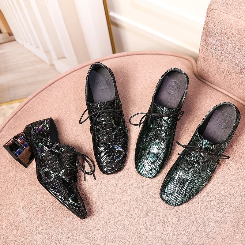 Женские туфли-лодочки на высоком каблуке ISNOM разноцветные туфли из овечьей кожи