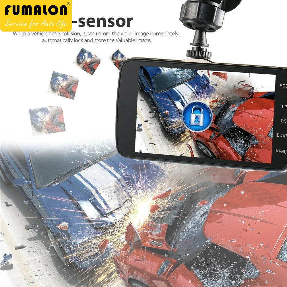 Автомобильная камера фронтальная и задняя 4 0 дюйма DVR видеорегистратор с двумя