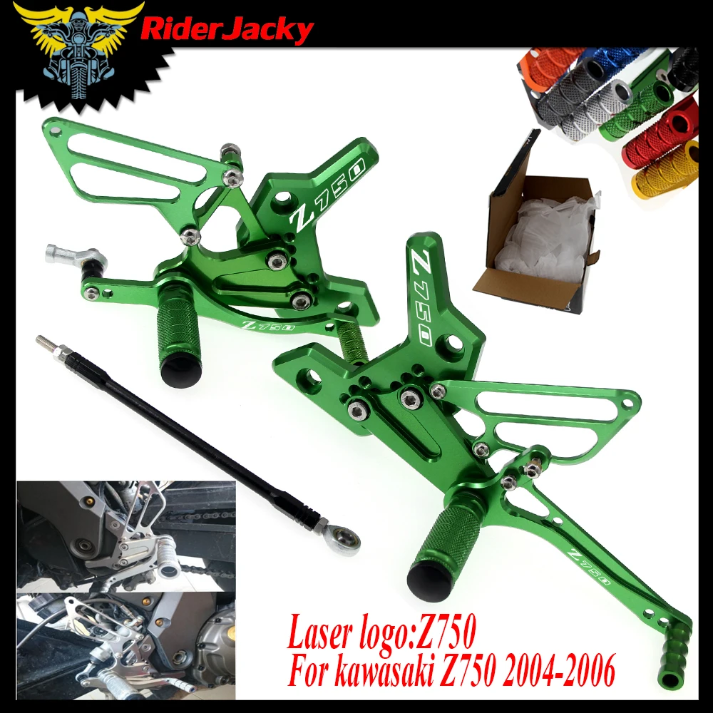 Подножки для мотоцикла Kawasaki Z750 750 2004 2006 с логотипом Z 2005|Подставки под ноги| |