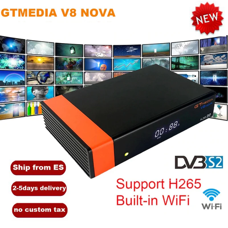 Gtmedia V8 Nova power от Freesat V8 супер спутниковый ТВ приемник DVB-S2 H.265 встроенный wifi приемник Full HD 1080P ТВ коробка