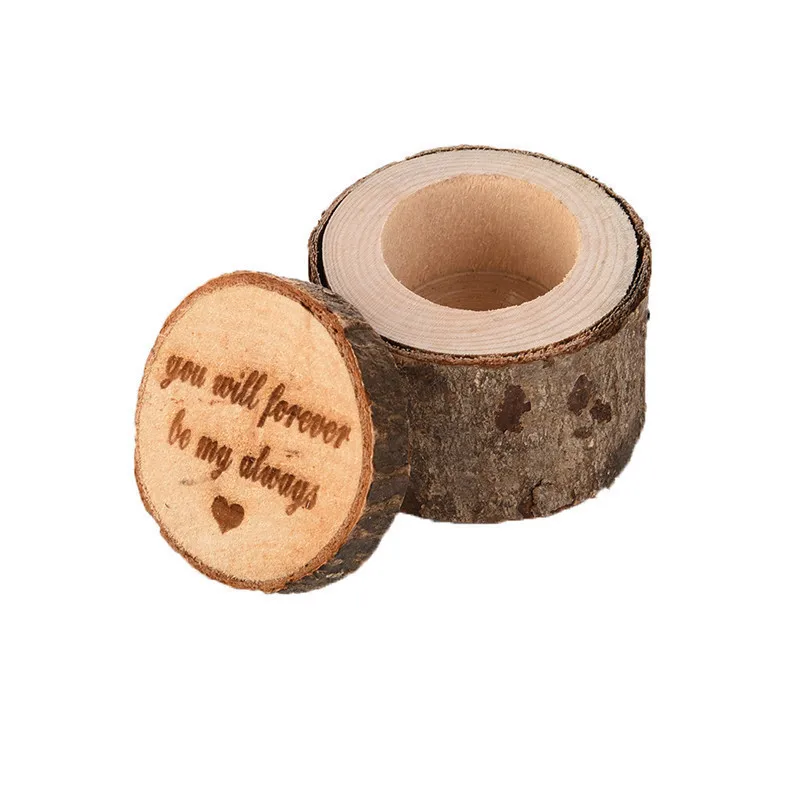 Персонализированные деревянные Свадебные кольца коробка для помолвки Кольца На