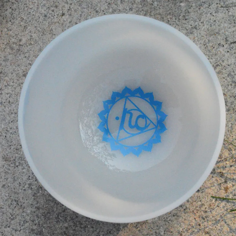 Хрустальная Поющая чаша HF 14 дюймов с символом чакры|Колокольчики и звонки| |