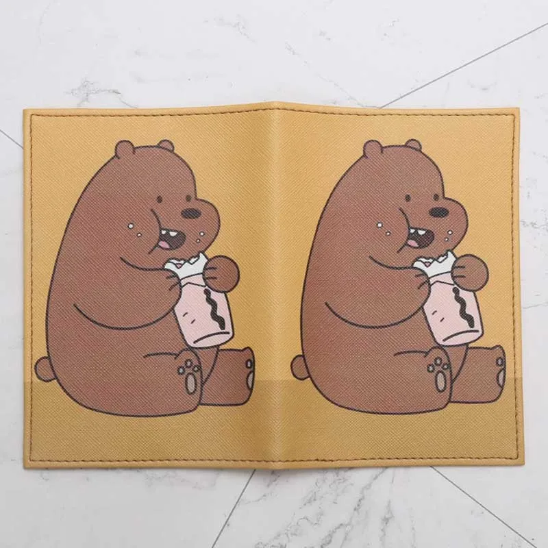 Модные коричневые Медведи Мультфильм Обложка для паспорта для мужчин и женщин pu кожаный дорожный Чехол Держатель для паспорта ID Держатели 14,5 см* 10 см
