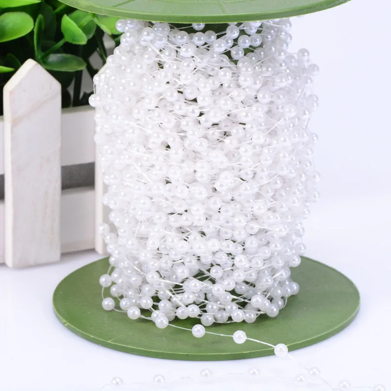 100 метров/рулон 4 мм рыболовная леска искусственный жемчуг цепочка невесты букет