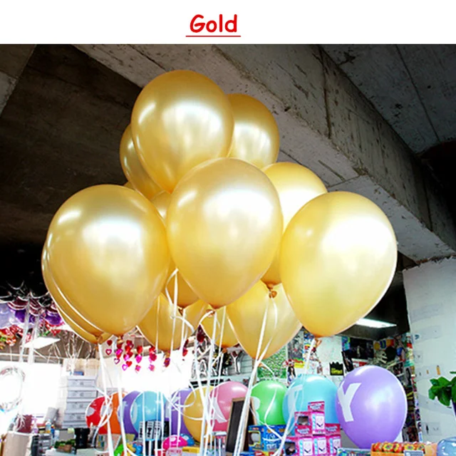 Gold 10 шт. розовые латексные гелиевые шары 10 дюймов воздушные шары в форме сердца надувные свадебные украшения воздушные шары с днем рождения - Цвет: Gold