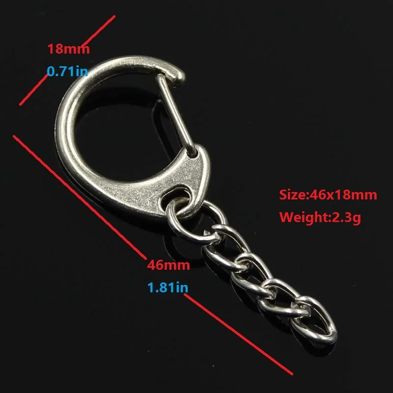

10pcs Silver Color D Rgger Clasp Swivel Clip Keychain For Keys Car Key Ring Souvenir Couple Handbag Chain Gift DIY Accessories