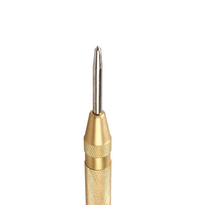 Brass 127mm Yellow Automatic Center Punch Spring Loaded Chrome Rivet Screw Auto Mark Hole Length Metal Tool | Инструменты
