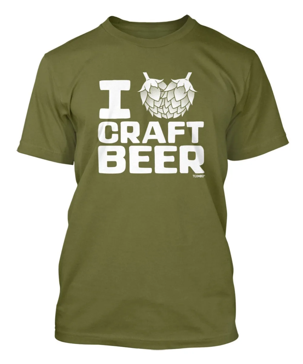 Мужская летняя футболка с вырезом лодочкой и надписью I Love Craft 2019|Мужские