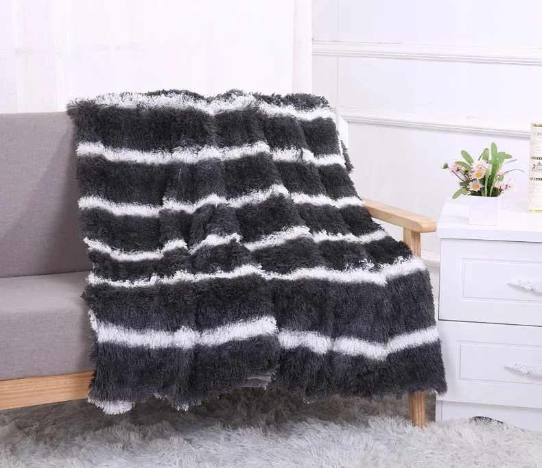 

Super Soft Plaids Long Shaggy Fuzzy Fur Faux Blanket Warm Elegant Cozy With Fluffy Sherpa Throw Bed Sofa Blankets Bedspread Gift