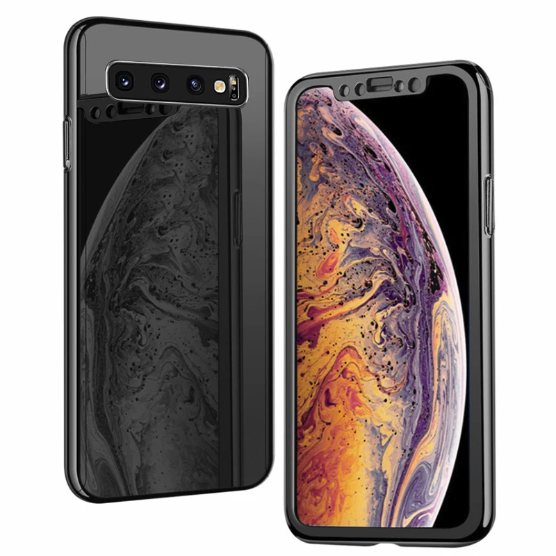 Coque чехол, чехол для samsung galaxy Note 9 8 Note9 Note8 на покрытие зеркальная 360 защитная задняя крышка с логотипом чехлы с закаленным стеклом