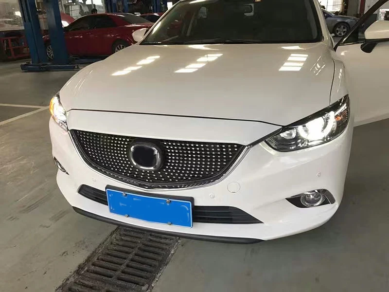 Автомобильные аксессуары Передняя решетка ABS автомобиль стиль ABS Бриллиантовая звезда гоночная решетка для MAZDA 6 Atenza