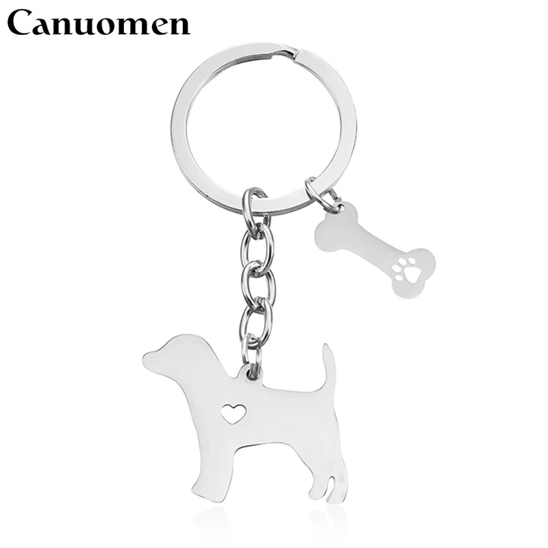 Брелок для ключей Canuomen с изображением собаки из нержавеющей стали|fashion keychain|keychain
