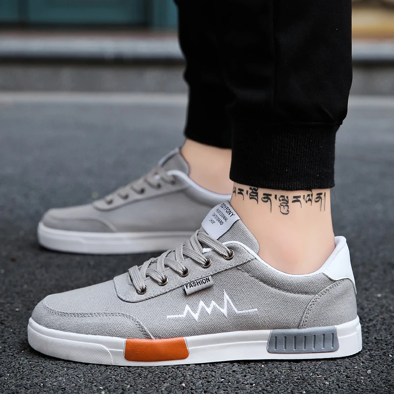 TRAANO 2019 New Spring Summer Canvas Shoes Men Sneakers Low top Black Casual Male Brand Fashion CC-211 | Обувь