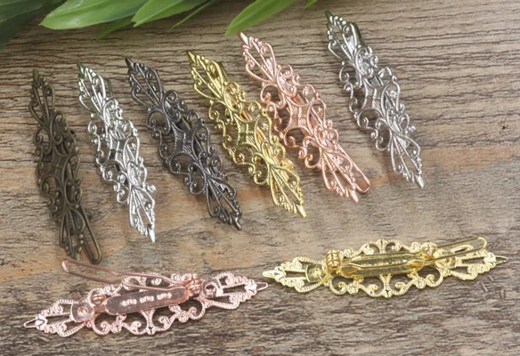 Винтажная заколка пряжка для волос 15 х57 мм|hairpin flower|findings claspsfindings beads |
