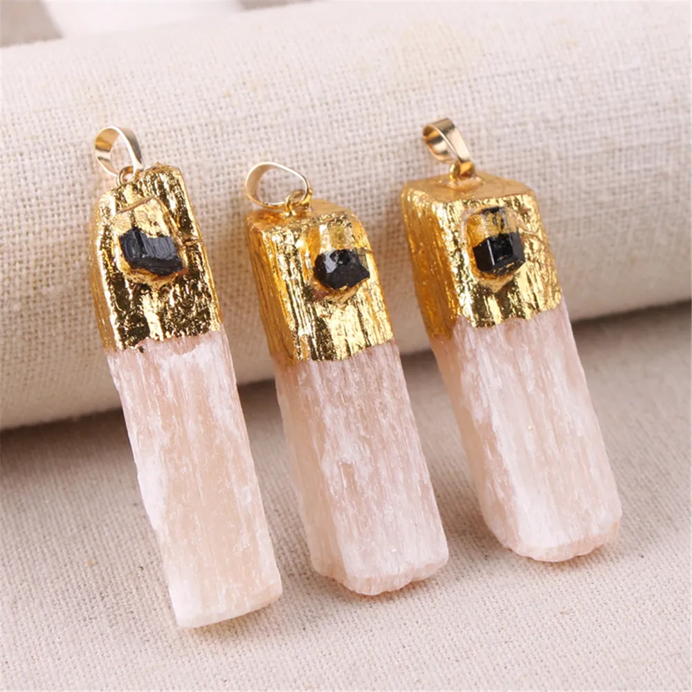 1 шт. Кристалл Кулон Druzy ожерелья драгоценные камни селенит кварцевые ювелирные