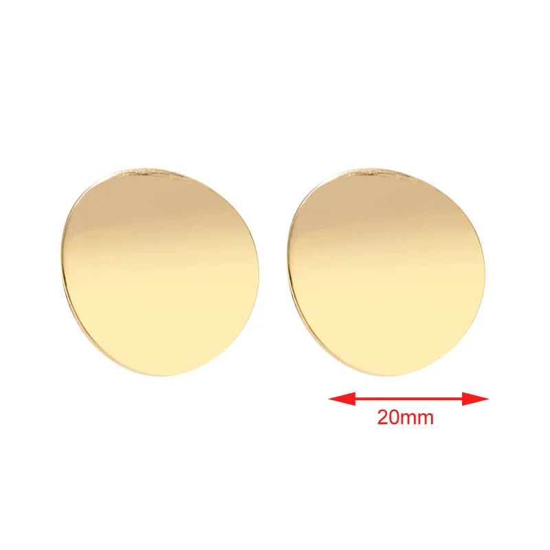 gold color 20 мм новые круглые серьги-гвоздики из нержавеющей стали с петлей - Цвет: gold color
