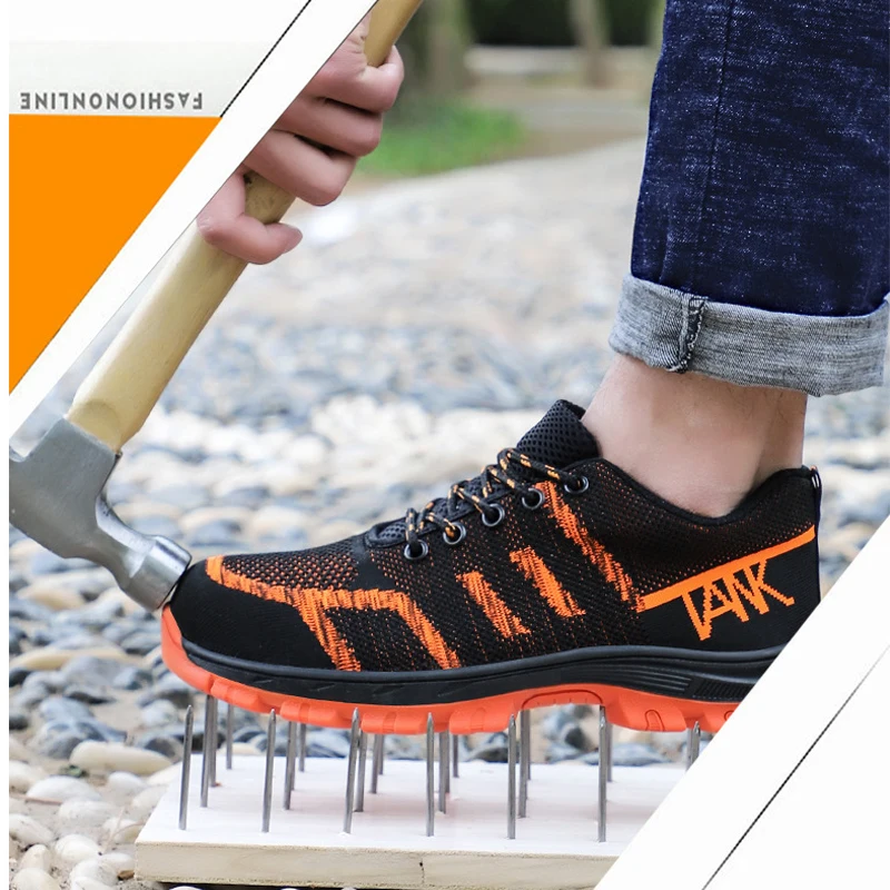 Мужские ботинки со стальным носком безопасная рабочая обувь дышащая Защитная